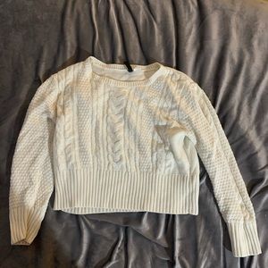 White cropped sweater
